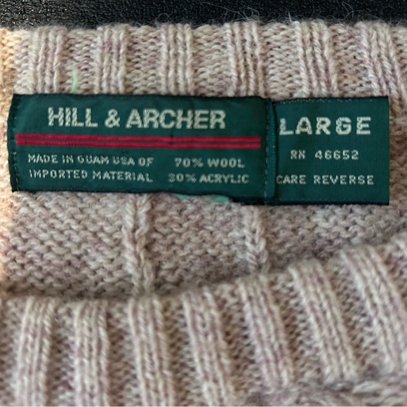 Vintage Hill & Archer | Fisherman Wool Sweater | Cable-knit Sweater | Size Lg - Picture 5 of 5